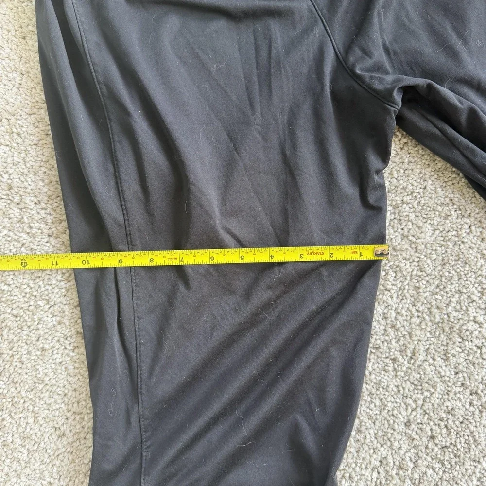 Adidas Track Pants Mens Medium Black Knit Elastic Waist Pockets Stripe Bootcut